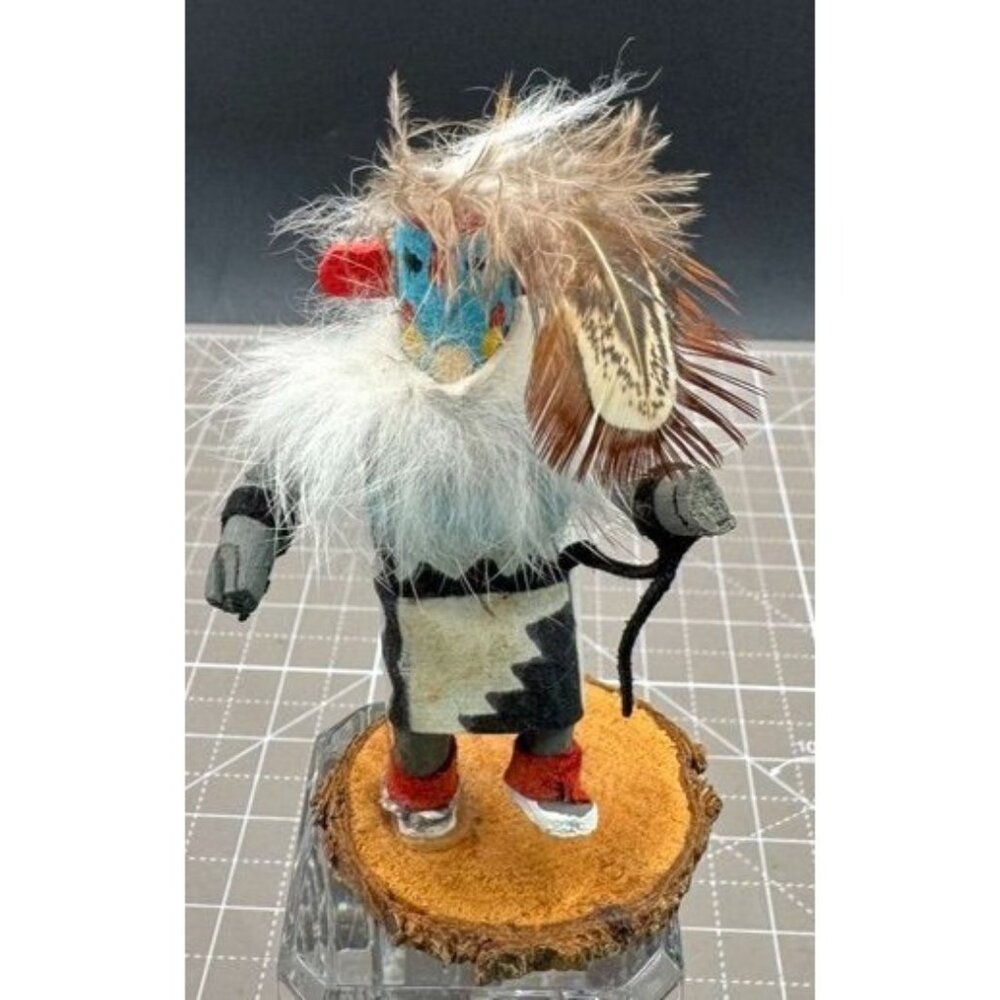 Hopi Kachina Small 3 1/2" Carved Dancing Figure Signed RT